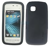 Silicon Skin BLACK Rubber Soft Cover Case for NOKIA 5230 NURON (T-MOBILE) [ ....