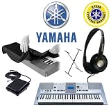 Yamaha PSR-E413 61-Key Digital Keyboard - Koss Stereo Dynamic Headphones - Yamaha Foot Pedal for PSRE213 PSRE313 PSRE413 EZ200 - 61-76-key Electronic Keyboard Dust Cover - Single-X X-Style Keyboard Stand