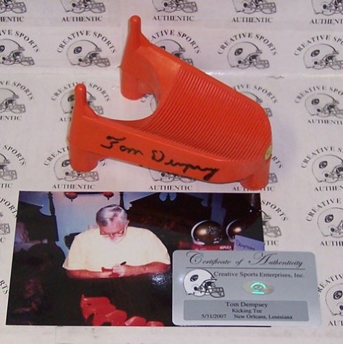 Tom Dempsey Autographed/Hand Signed Kicking Tee