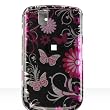 Premium Designer Hard Crystal Snap-on Case for Blackberry Tour 9630 Case - Pink Butterfly Print