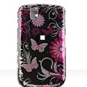 Premium Designer Hard Crystal Snap-on Case for Blackberry Tour 9630 Case - Pink Butterfly Print