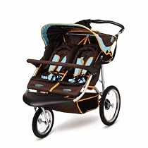 InStep Safari Swivel Double Jogging Stroller (Blue/Chocolate)