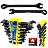 14pc CrV Combination Wrench Tool Set, SAE Black Nickle Finished