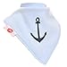 Zippy Fun Baby and Toddler Bandana Bib - Absorbent 100% Cotton Front Drool Bibs with Adjustable Snaps (4 Pack Gift Set) Boys Nautical Blues