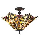 By Zlite-Mandolin Collection Chestnut Bronze Finish 3 Light Semi Flush Mount