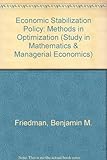 Economic stabilization policy : methods in optimization