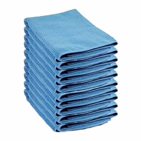 10 Pack of Blue Microfibre Exel Magic Cleaning Cloths. Chemical Free Cleaning. Anti Bacterial Microfiber Cloths for Amazing Smear Free Wiping. Cleaning Accessories