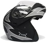 Matte Flat Black Flip Up Modular Motorcycle Street Sport Bike Full Face Helmet DOT (Large)