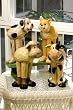Evergreen 841423 Garden Sculpture, Long-legged Cat, Cow, Dog, and Sheep(Assor...