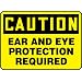 Accuform Signs, Caution Ear And Eye Protection Required, 10" X 14", Plastic