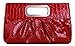 Chicastic Oversized Glossy Patent Leather Casual Evening Clutch Purse with Metal Grip Handle