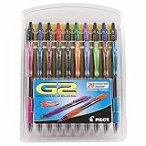 G2 Retractable Gel Ink Assorted Pens Fine Point, 20-Pack
