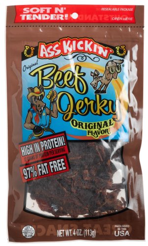 Ass Kickin' Beef Jerky Original, 4-Ounce Bags (Pack of 6) by Ass Kickin'