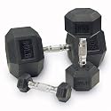 Body Solid SDRS550 5-50-Pound Rubber Hex Dumbbell Set