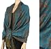 70 x 28" Double Layer Jacquard Paisley Pashmina Shawl / Wrap / Stole - Turquoise"