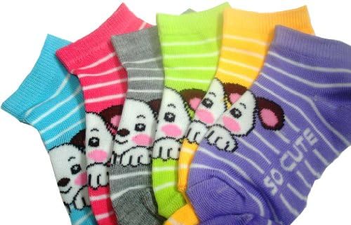 Lot Of 6 Pairs Girls Assorted SOOCUTE Low Cut Socks (MED-2-3 Yrs)