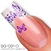 Nailart NAIL TATTOO STICKER - butterfly / floral - purple
