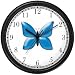 Blue Butterfly - JP Animal Wall Clock by WatchBuddy Timepieces (White Frame)