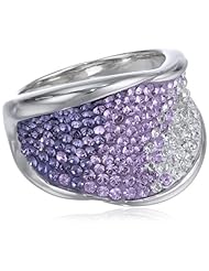 Carnevale Sterling Silver Wave Shape Swarovski Elements Ring