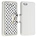 Bling Diamonds Silk Leather Wallet Card Cover Case for Apple Iphone 5C