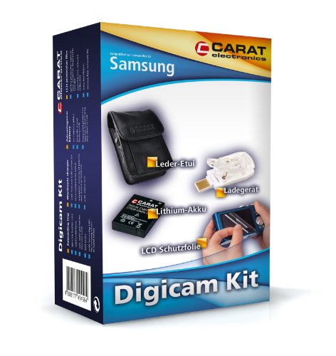 Carat Electronics DigiCam Kit f&uuml;r Samsung WB650 inkl. Akku, Ladeger&auml;t, Etui und LCD Schutz Preisvergleich