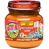 Earth's Best Organic 2nd Antioxidant Blend Apple Butternut Squash, 4 Ounce Jars (Pack of 12)