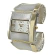 Geneva Platinum Matte Finish Tapered Cuff Watch