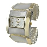 Geneva Platinum Matte Finish Tapered Cuff Watch
