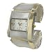 Geneva Platinum Matte Finish Tapered Cuff Watch