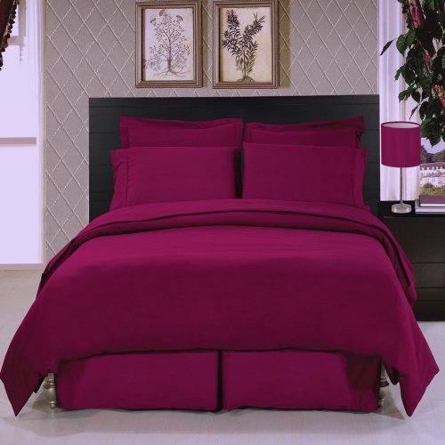 King Size Microfiber WaterBed Sheets With Pole Attachments (Burgundy