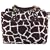 Oioi Giraffe Print Tote Diaper Bag in Cocoa on White, Burnt Sienna, and Faux leather trim