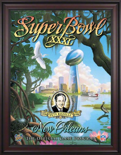 Framed Canvas 36 x 48 Super Bowl XXXI Program Print | Details: 1997, Packers vs Patriots