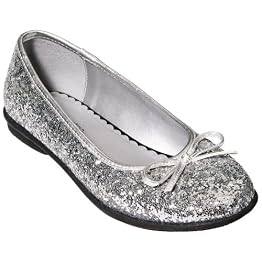 Girls' Xhilaration® Gabi Glitter Ballet Flats - Silver