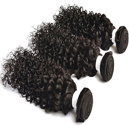 FABA 100% Raw Human Hair Bundles Kinky Curl Peruvian Virgin Hair Weaves 8A Grade 10" 12" 14" inch 3 Bundles Pack 100 Gram per Bundle Natural Color