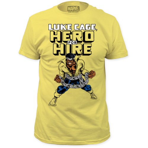 Marvel Men's Luke Cage Hero For Hire Fitted Cotton T Shirt
