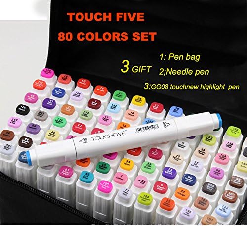 RONGX 80 Color SET Touch Five Art Dual Tip General Sketch Mark Pen (white)