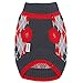 Blueberry Pet Chic Argyle All Over Dog Sweater in Charcoal and Scarlet Red, Back Length 12