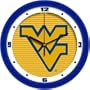 West Virginia Mountaineers Suntime 12" Dimension Glass Crystal Wall Clock - NCAA College Athletics
