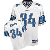 Reebok Detroit Lions Kevin Smith Replica White Jersey-Size: Medium