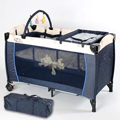 Kinder Reisebett h�henverstellbar mit Babyeinlage navy blau
