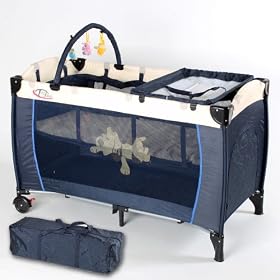 Baby travel cot blue