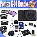 Pentax K-01 16MP APS-C CMOS Compact System Camera With 18-55mm and 55-200mm Lens (Black) + Extended Life Battery + 32GB SDHC Class 10 Memory Card + USB Card Reader + Memory Card Wallet + Deluxe Case w/Strap + Shock Proof Deluxe Case + Mini HDMI to HDMI Cable + 3 Piece Professional Filter Kit + Professional Full Size Tripod + Super Wide Angle Lens + 2x Telephoto Lens + Accessory Saver Bundle!