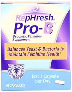 RepHresh Pro-B Probiotic Feminine Supplement, 30-Count Capsules