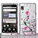 Blossoming Pink Flower Protective Hard Rubberized Case Cover Design for Motorola Droid 2 Global