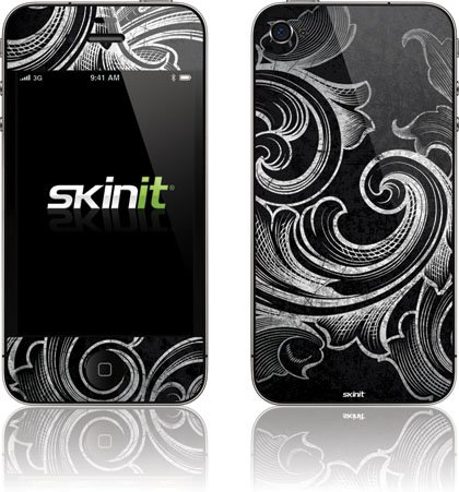 Skinit Protective Skin for iPhone 4/4S - Black Flourish