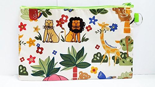 Cute Zoo Animal Zip Pockets Lightweight Waterproff Cosmetic Make up Bag Pencil Case Handmade