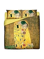 Tele d'autore by MANIFATTURE COTONIERE Juego De Funda Nórdica Klimt Il Bacio (Oro/Multicolor)