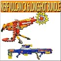 Hasbro Nerf N-Strike Vulcan EBF25 With Recon CS 6 Longshot Dart Blaster Bundle