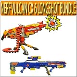 Hasbro Nerf N-Strike Vulcan EBF25 With Recon CS 6 Longshot Dart Blaster Bundle