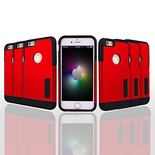 Iphone 6 Plus Case, [Izet] Iphone 6 Plus (5.5) Case Ultra Slim Dual Layer, Extra Protective Case Drop Absorption Protection Bumper Case Apple Iphone 6 Plus 5.5 Inch [Izet](red)